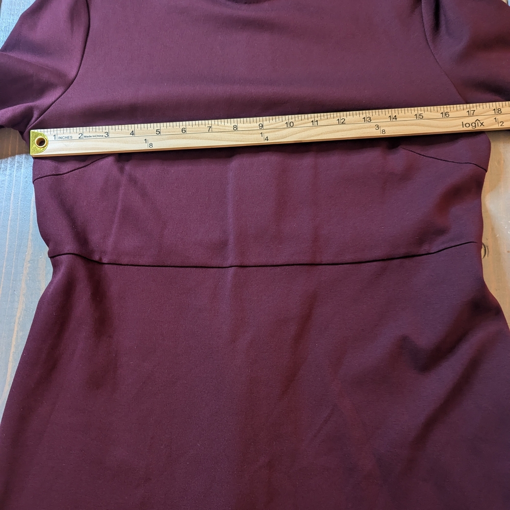 McQ Alexander McQueen Burgundy Bell Sleeve A-Line Dress XL - Picture 9 of 15